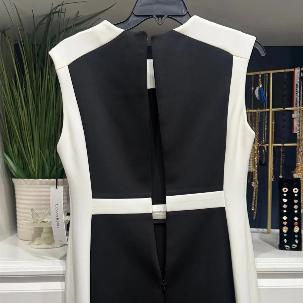 Calvin Klein Black and White Midi Dress - Picture 6 of 7